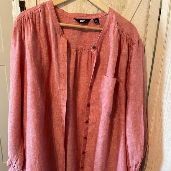 Eddie Bauer Tops - Soft red linen shirt
